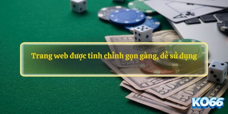 Trang web được tinh chỉnh gọn gàng, dễ sử dụng